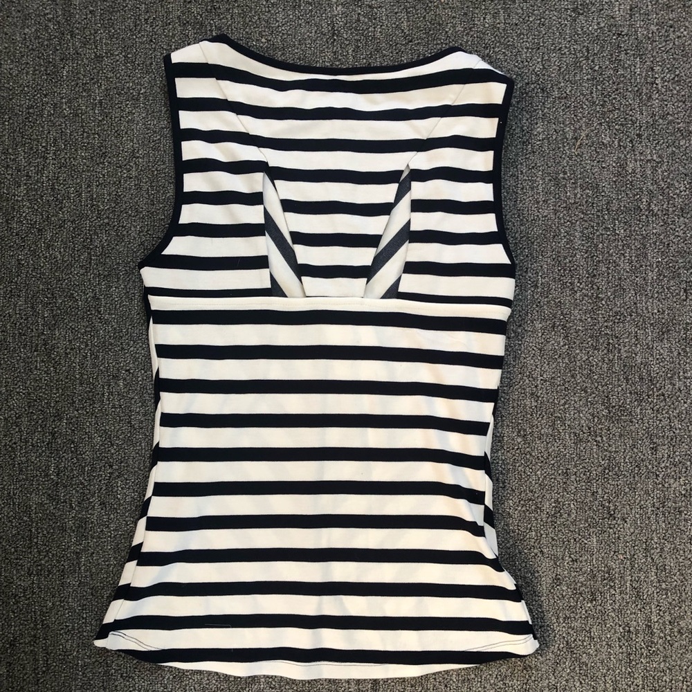 KAREN MILLEN Mitered Stripe Top with Cut Out back - Picture 5 of 5